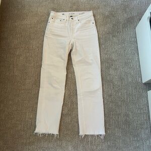 J.Crew Cream Frayed Hem Denim